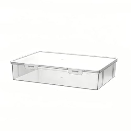 Clear Under Bed Storage Box with Lid, Low Profile Ultra Thin Plastic Storage Container, Stackable Flat Underbed Organizer for Clothes, Bedding, Toys, Shoes, 3 Sizes for Bedroom Dorm Apartment (Small)