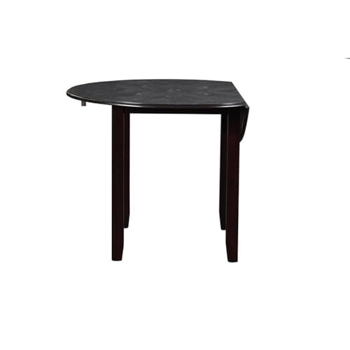 New Classic Furniture Gia 3-Piece Drop Leaf Dining Table Set with 2 Chairs, 42-Inch, Ebony - color: Ebony, size: Dining Set