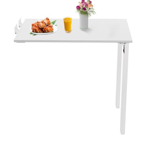 Wall Mounted Folding Table, 29.52x15.75 Flip-up Table Dining Table with Support Legs 29.1 Inch Tall Fold Down Dining Desk for Small Space
