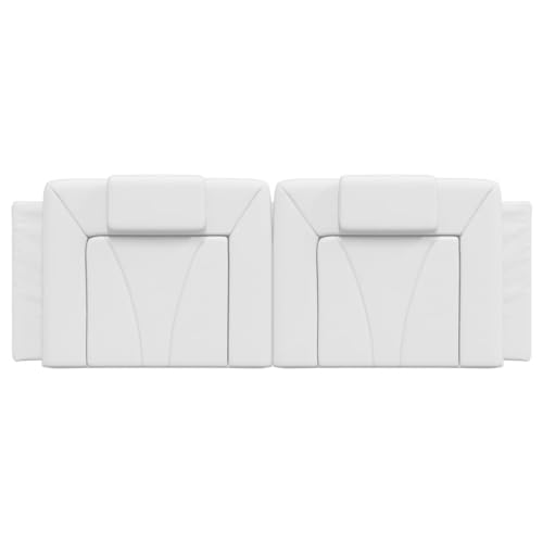 Viana Headboard Cushion, 53.9 inch Upholstered Bed Backrest Support, Faux Leather Wall-Mounted Pillow for 54 inch Mattress, White