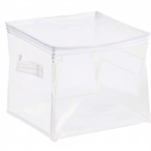 Amazon Basics Clear Zippered Storage Bags for Closet Organization, Stackable Clothing and Linen Storage Containers, 3-Pack - size: 3-Pack