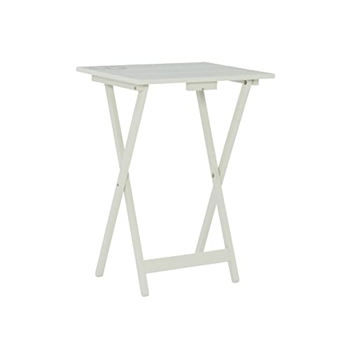 Linon Home Décor Atlas Compass Set Tray Table, Gray - color: Light Gray
