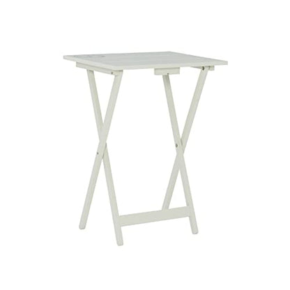 Linon Home Décor Atlas Compass Set Tray Table, Gray - color: Light Gray