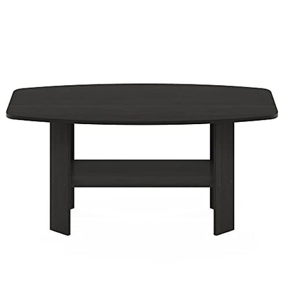 Furinno Simple Design Coffee Table, Espresso | Small Side Table wih Open Shelf, Tabletop with Soft Edges, for Living Room, Home Office, - color: Espresso, size: Rectangular