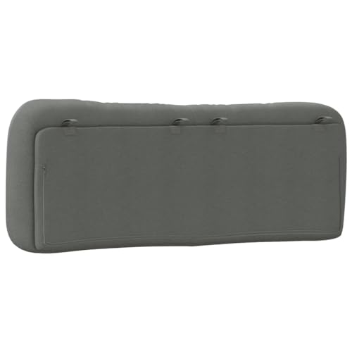Headboard Cushion for Queen Bed, Striped Rectangular Backrest Pillow with Breathable Polyester Fabric and PP Fiber Filling for Reading and Relaxing, Dark Grey - color: Dark Gray 2