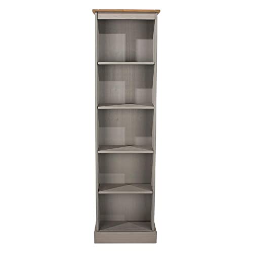 Wood Bookcase - Bookshelf - Tall Small Bookshelf - 118.11" W x 7.87" D x 69.29" H (Gray) - color: Grey