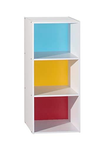 HODEDAH IMPORT Bookcase - color: Rainbow, size: 3-Shelf