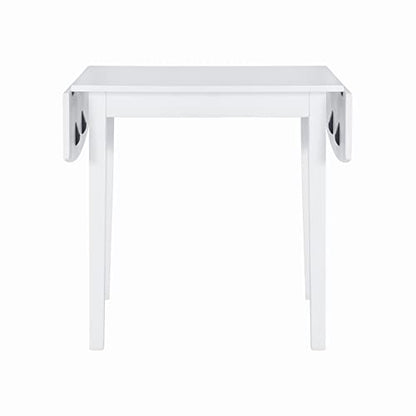 Linon Torino White 30" Square Drop Leaf Table - 30" X 48" Fully Extended - color: White