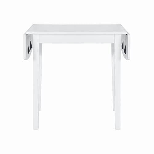 Linon Torino White 30" Square Drop Leaf Table - 30" X 48" Fully Extended - color: White