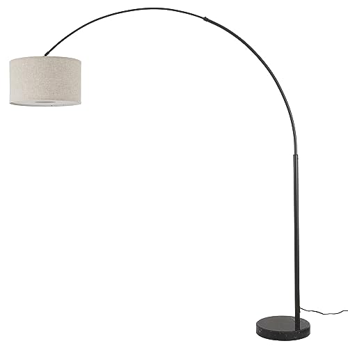 Major-Q Modern Arcing Floor Lamp - Tall Stand Up Arching Drum Shade - Large Contemporary Floor Lamp for Dining Rooms and Bedrooms - Corner Lamp for Office Lighting and Home Decor - color: Beige-1