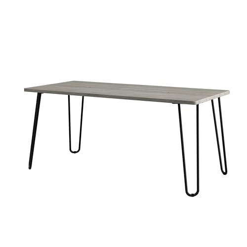 Lavish Home Coffee Table with Hairpin Legs, Gray, 41.25” x 19.5” x 17.75” | Modern Industrial Style Living Room Furniture, Woodgrain-Look and Steel Accent Center Table - color: Gray Woodgrain