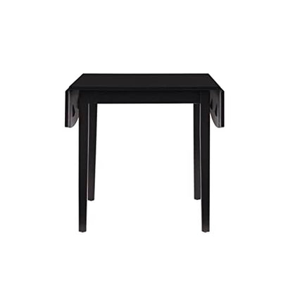 Linon Torino Black Wood 30" Square Drop Leaf Table - 30" X 48" Fully Extended - color: Black