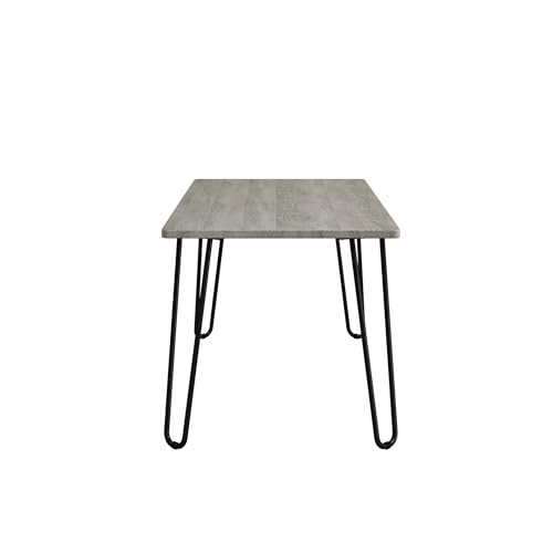 Lavish Home Coffee Table with Hairpin Legs, Gray, 41.25” x 19.5” x 17.75” | Modern Industrial Style Living Room Furniture, Woodgrain-Look and Steel Accent Center Table - color: Gray Woodgrain