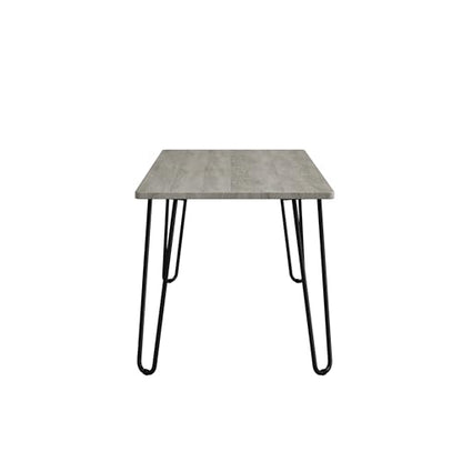 Lavish Home Coffee Table with Hairpin Legs, Gray, 41.25” x 19.5” x 17.75” | Modern Industrial Style Living Room Furniture, Woodgrain-Look and Steel Accent Center Table - color: Gray Woodgrain