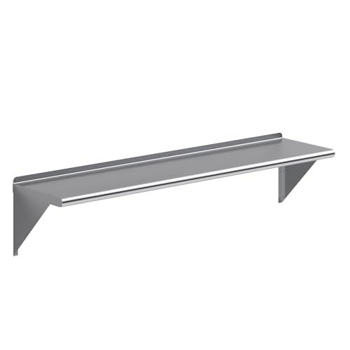 AmGood 60" Long X 14" Deep Stainless Steel Wall Shelf | NSF Certified | Appliance & Equipment Metal Shelving | Kitchen, Restaurant, Garage, Laundry, Utility Room - size: 60" Long X 14" Deep