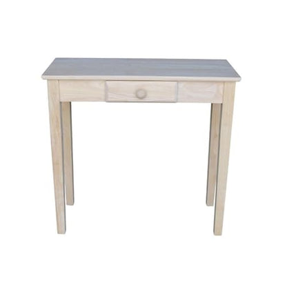 IC International Concepts, Rectangular Hall Table W/Drawer , Solid Real Wood, Sturdy Parawood, 30"W x 12"D x 29"H , DIY, Paint/Stain Ready, Unfinished