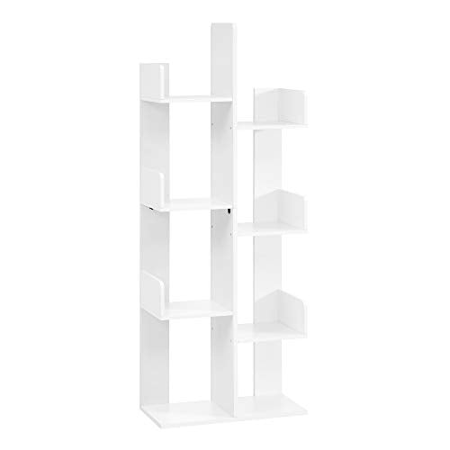 VASAGLE CUSTOS Collection - Bookcase, Tree-Shaped Bookshelf with 8 Storage Shelves, Rounded Corners, White ULBC066W01 - color: White, style: 4-Tier (19.7"W)