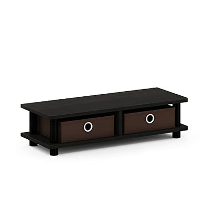 Furinno Turn-N-Tube Monitor Stand, Espresso/Black - color: Espresso/Black, size: With Bins