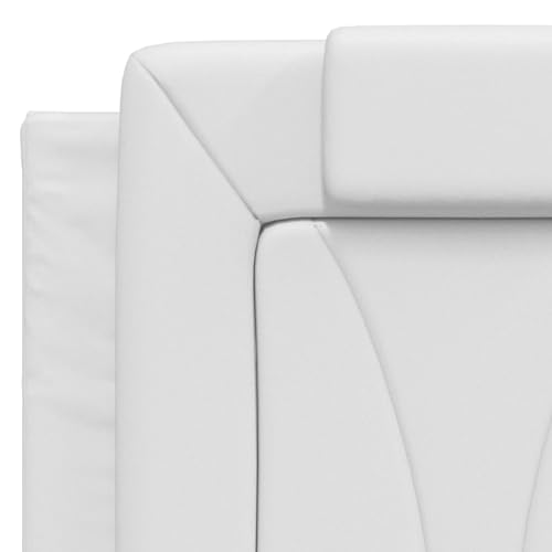 Viana Headboard Cushion, 53.9 inch Upholstered Bed Backrest Support, Faux Leather Wall-Mounted Pillow for 54 inch Mattress, White