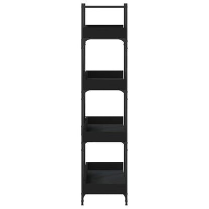 4-Tier Industrial Bookcase, 39.4 inch Metal Frame Bookshelf with Engineered Wood Shelves, Open Storage Book Rack for Living Room, Office, Black - color: Black 15