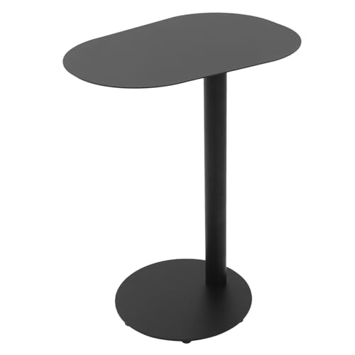 Modern C-Shaped End Table, Small Sofa Side Table Metal Side Table for Couch and Bed Snack Table Tray Table for Living Room Bedroom - color: Black