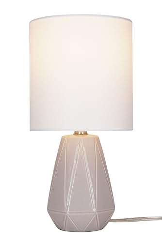 Catalina Lighting Ceramic Table Lamp for Office, Living Room, Dorm or Bedroom, Smart Home Compatible, Bulb Not Included, 17", Grey