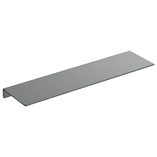 20 inch Gray Floating Shelf for Wall Organizer & Storage, Display Shelf, Metal Wall Shelf for Bathroom, Living Room, Kitchen, Bedroom - color: Grey, size: 20 in