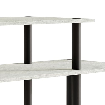 Simple 3-Tier TV Stand with Open Storage Shelves, for TVs up to 50", Light Grey - color: Light Grey