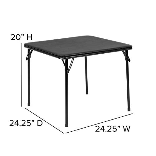 Flash Furniture Mindy Kids Folding Table, Black | Vinyl Padded Top, Powder Coated Locking Legs, Daycare - color: Black, size: Table
