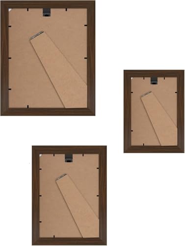 Americanflat Set of 10 Picture Frames with Shatter-Resistant Glass - Gallery Wall Frame Set with Two 8x10, Four 5x7 and Four 4x6 Frames - Signature Collection - Walnut | Includes two 8x10, four 5x7 and four 4x6, shatter-resistant glass, hanging hardware i