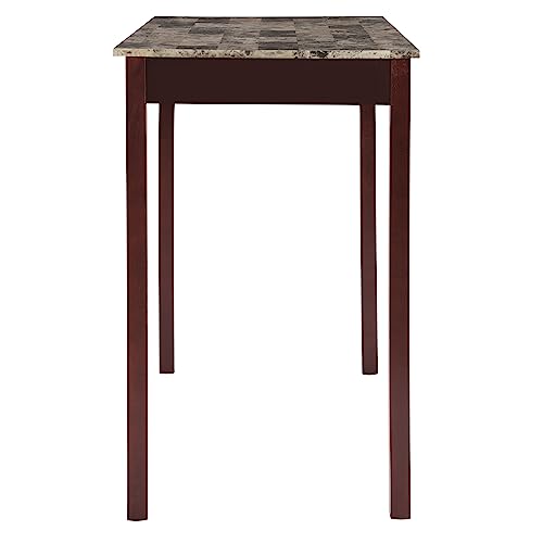Linon Brown 3-Piece Table Faux Marble Tavern Set, 42" w x 22.25" d x 36" h - color: Brown
