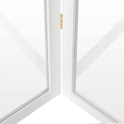 4 ft. Short Clear Plastic Partition White 3 Panel - color: White, size: 3 Panel