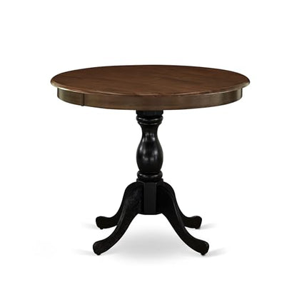 East West Furniture AMT-ABL-TP Antique Kitchen Dining Table - a Round Wooden Table Top with Pedestal Base, 36x36 Inch, Multi-Color - color: Amt-abl-tp