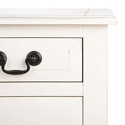 SAFAVIEH Furniture - Primrose 3-Drawer Console Table - Distressed White - Solid Wood - Farmhouse Classic Design - Ideal for Entryway, Living Room, Hallway, 23.5" W x 13" D x 29.5" H (CNS5707A) - color: Distressed White