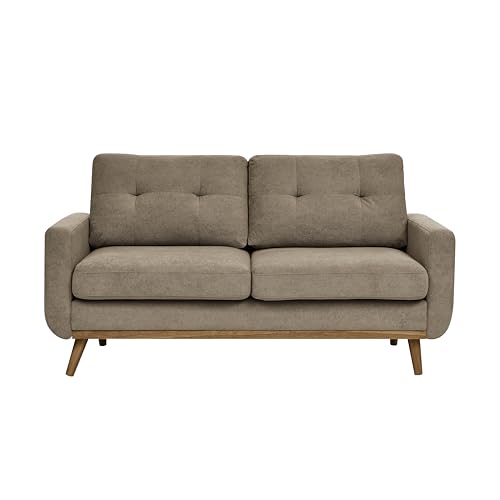 67" Khaki Loveseat Sofa, Mid Century Modern Love Seat Sofas and Comfy Couches for Living Room, Button Tufted Small Cloud Couch for Bedroom Office Apartment Small Space, Easy Assembly (Khaki) - color: Khaki
