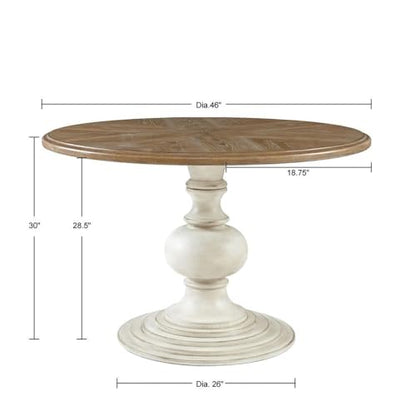 Starlight Canyon Home Brown Round Pedestal Dining Table with Wood Veneer and MDF Top, Ideal for Dining Room, Rustic or Modern Indoor Dining Spaces