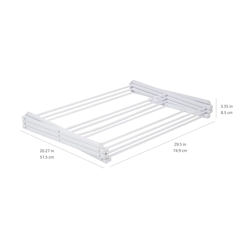 Amazon Basics Foldable Portable Clothes Drying Rack for Indoor Air Drying, Collapsible Design, 14.5" D x 29.5" W x 41.8" H, White - color: White