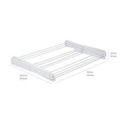 Amazon Basics Foldable Portable Clothes Drying Rack for Indoor Air Drying, Collapsible Design, 14.5" D x 29.5" W x 41.8" H, White - color: White