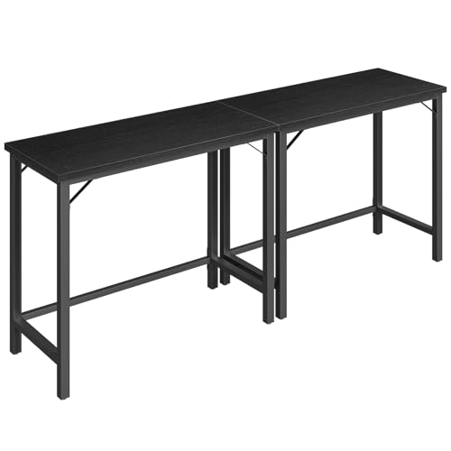 MAHANCRIS Narrow Bar Table, 63-Inch Pub Table for Dining Room, Counter Bar Tables with Sturdy Metal Frame, Connectable Bar Table, Multifunctional Console Table, Black BTBK1601 - color: Black