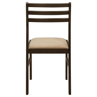 Coaster Home Furnishings 3-Piece Round Wood Dining Room Set Drop Leaf Extension Table Ladder Back Side Chairs Upholstered Seat Cushions Cappuccino and Tan 130005
