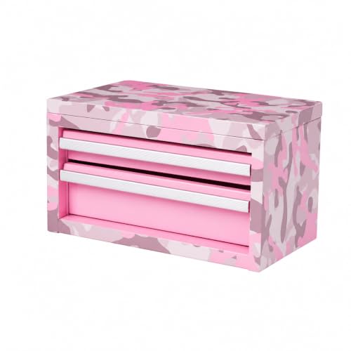 Mini 10.83-in W x 5.91-in H x 5.91-in D 2-Drawer Steel Tool Box Camo Pink, 2 Drawer - color: Pink Camo, size: 2 Drawer