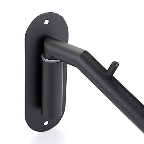 Sumnacon Stainless Steel Clothes Hanger Rack-Wall Mount Garment Hook with Swing Arm, Sturdy Coat Robe Storage Organizer for Laundry Room Bedrooms Clothing Drying Rack with 5 Hooks, Black - color: Black