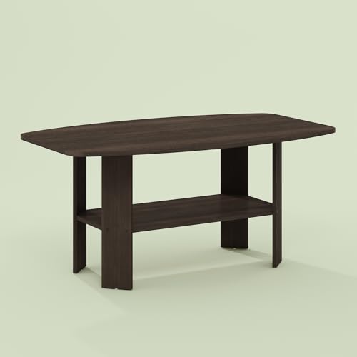 Gurney Coffee Table with Shelf for Living Room, Cocoa - color: Cocoa