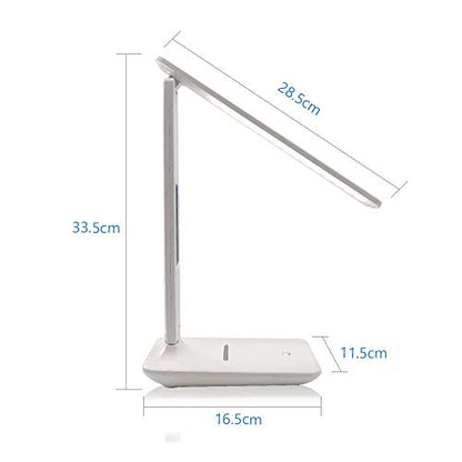 Desk Lamp LED Desk Light, Smart Features(Clock, Alarm, Date, Temperature)-Adjustable, Foldable Touch Table Lamp, 3 Levels of Dimmable Lighting - Suitable for Office, Bedroom, Study (TC25 White) - color: WHite3