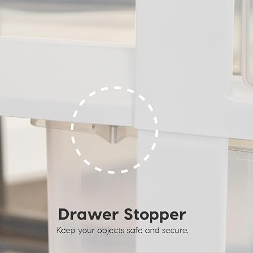 IRIS USA 4-Drawer Rolling Storage Cart, White/Clear | Keep classroom supplies, teacher essentials, craft materials, and learning tools organized with easy-access drawers. - size: Standard