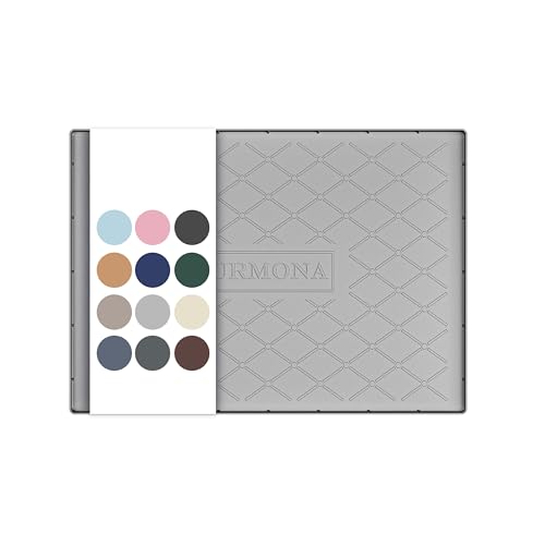 URMONA 28" x 22" Waterproof Silicone Mat in Multiple Sizes & Colors, Under Sink Mat for Kitchen & Bathroom, Pet Food Pad for Dogs & Cats, Kitchen Cabinet Liner, Multi-Purpose for Storage(Light Grey) - color: Light Grey, size: 22"W x 28"L