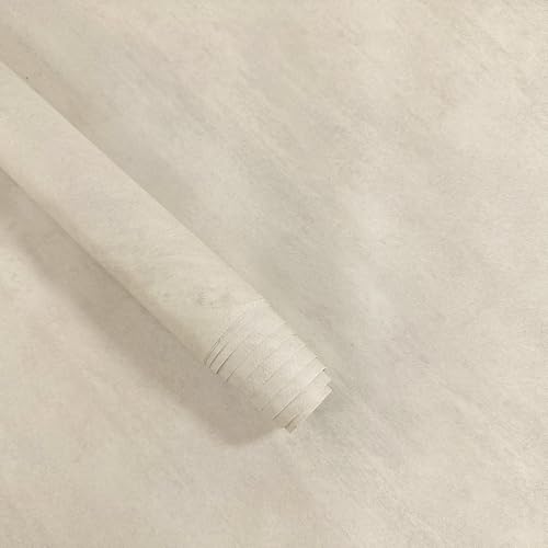 Beige Limewash Peel and Stick Wallpaper Concrete 48" x 118"Matte Cream Warm Self-Adhesive Contact Paper Ivory Cement Waterproof Modern Texture Wall Covering Thick Vinyl for Bedroom Kitchen Living Room - size: 48" x 118"