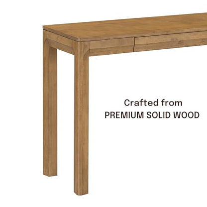 Flow 47-Inch Console Table, Modern Solid Wood Entryway Table with Hidden Drawer, Waterproof & Heat Resistant, Narrow Table for Hallway, Living Room & Foyer, Teak Look - color: Teak Look, size: 47 Inch, style: Console