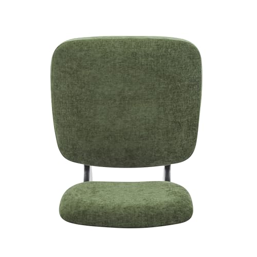 Christopher Knight Home Mores Low Profile Accent Chair Set of 2, Modern Living Room Armless Lounge Chair, Fabric Comfy Reading Chair for Bedroom, Wooden Frame and Thick Padded Seat, Black+Green - color: Black+green