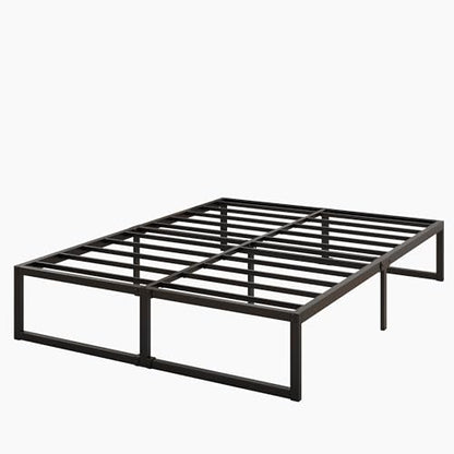 Lutown-Teen 14 Inch Queen Bed Frame with Heavy Duty Steel Slat Support | Sturdy Metal Platform Bed Frame Queen Size No Box Spring Needed, Noise Free, Easy Assembly, Black